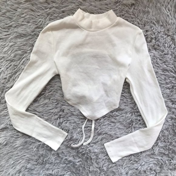 Open Back Tie Long Sleeved Top - Picture 1 of 2